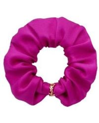 Saint Laurent - Cassandre Logo Plaque Scrunchie - Lyst
