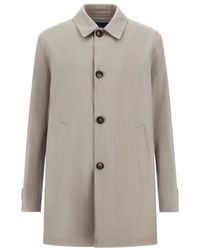 Herno - Button-Down 3-Layers Wool Coat - Lyst