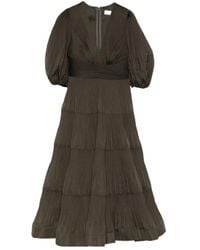 Zimmermann - Tiered Puff-Sleeve Dress - Lyst