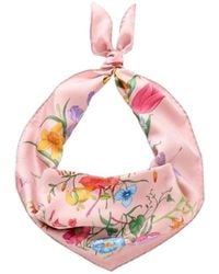 Gucci - Printed Silk Twill Diamond Scarf - Lyst