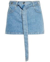 The Attico - The Belted Tie-Detailed Mini Skirt - Lyst