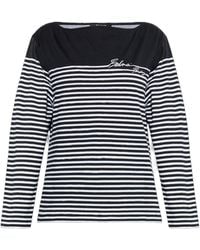 Balmain - Striped Long-Sleeve Top - Lyst