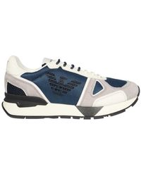 Emporio Armani - Logo-Print Low-Top Sneakers - Lyst