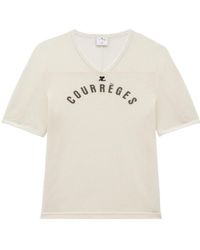 Courreges - Courrèges Logo Printed Mesh T-Shirt - Lyst