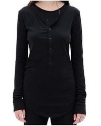 Ann Demeulemeester - Vero Button-Front Long-Sleeve T-Shirt - Lyst