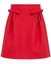 Valentino - Crepe Couture Mini Skirt W/Bows - Lyst