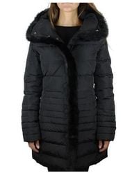 Armani Jeans - Down Jacket With Hairy Collar Logo - Lyst