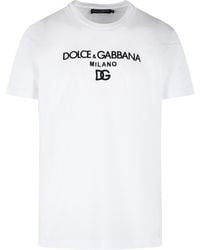 Dolce & Gabbana - Logo Embroidered T-Shirt - Lyst