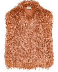 forte_forte - Mongolian Shaggy-Texture Sleeveless Jacket - Lyst
