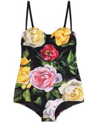 Dolce & Gabbana - Printed Swimsuit - Lyst