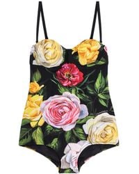 Dolce & Gabbana - Printed Swimsuit - Lyst