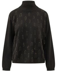 Fabiana Filippi - Embellished Mock-Neck Knitted Jumper - Lyst