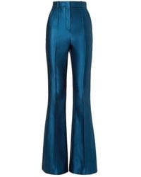Fendi - High-Waist Flared Satin Trousers - Lyst