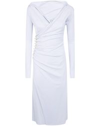 Elisabetta Franchi - Draped Button-Detail Dress - Lyst