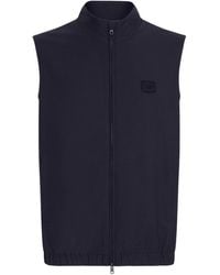 Dolce & Gabbana - Logo Patch Zip-Up Sleeveless Vest - Lyst