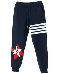 Thom Browne - Four-Stripe Printed Casual Pants - Lyst