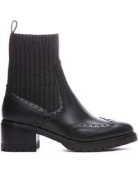 Santoni - Brogue Boots With Socks - Lyst