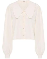 Chloé - Chloé Scalloped Collar Shirt - Lyst
