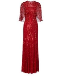 Jenny Packham - Violetta Embellished Caped Gown - Lyst