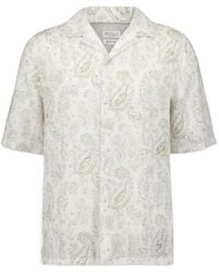 Brunello Cucinelli - Paisley-Print Linen Shirt - Lyst