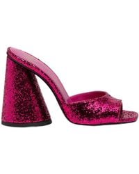The Attico - The Luz Glitter Slip-On Mules - Lyst