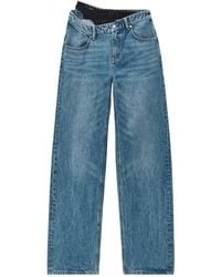 Alexander Wang - Asymmetrical Lace-Detailed Jeans - Lyst