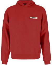 Jacquemus - Grosgrain-Finish Hooded Sweatshirt With Logo Detail - Lyst