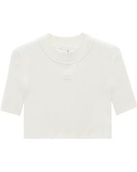 Courreges - Courrèges Mockneck Rib Knit Cropped Top - Lyst