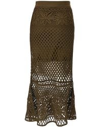 Pinko - Crispo Fancy Crochet-Effect Long Skirt - Lyst