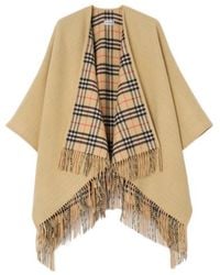 Burberry - Reversible Fringed Cape - Lyst