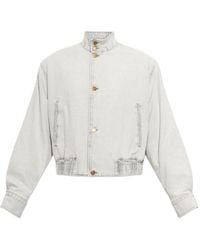 Jil Sander - Stand Collar Insulated Denim Jacket - Lyst