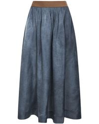 Uma Wang - Steel Washed-Effect Cupro Gillian Midi Skirt - Lyst