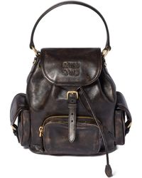 Miu Miu - Leather Backpack - Lyst