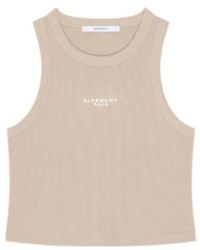 Givenchy - Paris Logo Printed Cropped Tank Top - Lyst