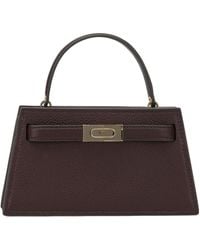 Tory Burch - Mini Lee Radziwill Pebbled Top Handle Bag - Lyst