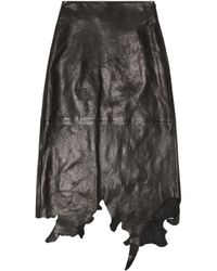 DIESEL - L-Torn Asymmetric Midi Skirt - Lyst