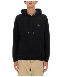 Belstaff - Logo Patch Drawstring Hoodie - Lyst