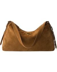 Prada - Aimèe Large Suede Shoulder Bag - Lyst