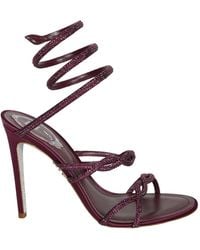 Rene Caovilla - René Caovilla Braid Cleo Fog Satin Embellished Sandals - Lyst