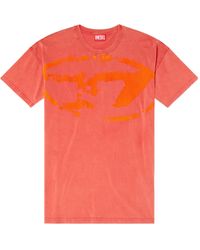 DIESEL - Oval-D Logo Printed Crewneck T-Shirt - Lyst
