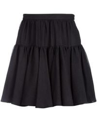 Saint Laurent - Laminated Mini Skirt - Lyst
