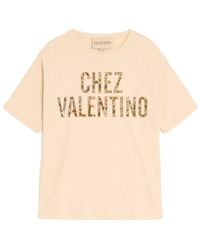 Valentino - Logo Embroidered Crewneck T-Shirt - Lyst