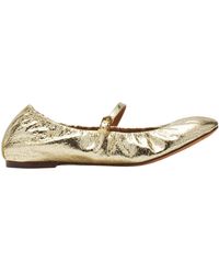 Lanvin - Logo-Tag Cracked Ballerinas - Lyst