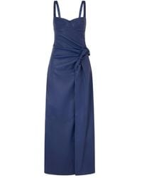 Jonathan Simkhai - Lyle Draped Leather Long Dress - Lyst