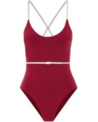 Eres - Sharon Belted Two-Tone Swimsuit - Lyst