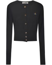 Vivienne Westwood - Orb Embroidered Cropped Cardigan - Lyst
