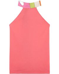 PUCCI - Pucci Printed-Collar Halterneck Top - Lyst