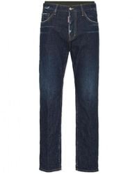 DSquared² - Dark Wash Loose Distressed Jeans - Lyst