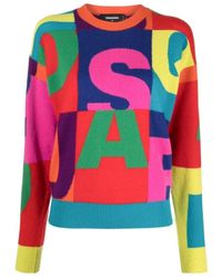 DSquared² - Logo Intarsia Knitted Jumper - Lyst