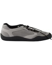 Prada - Speedrock Leather And Mesh Fabric Sneakers - Lyst